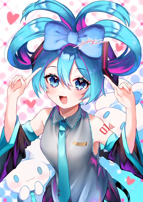 ミクちゃん!お誕生日おめでとうございます- ̗̀   ̖́-シナモンミクちゃんを描いてみました!#初音ミク誕生祭2022 #初音ミク #シナモンミク #HatsuneMiku 