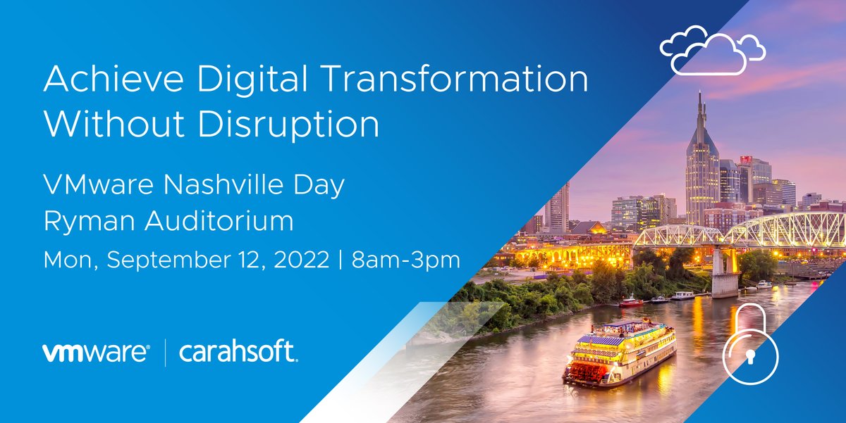 WJones_VMware's tweet photo. Want to learn how your organization can achieve a digital transformation that delivers any app on any cloud to any device? You're in luck! Join @VMware subject-matter experts in Nashville on 9/12: https://t.co/gwPX9do0hs https://t.co/nk3xBPWgHY