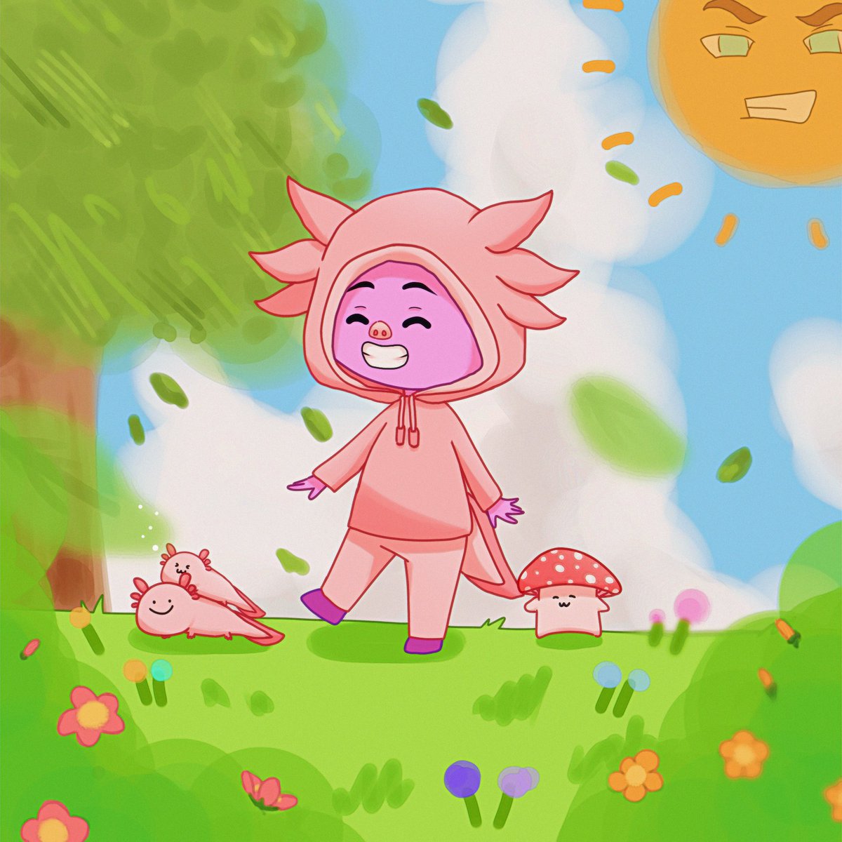 ꒰(·─·)꒱
 #りりちよのイラスト広場