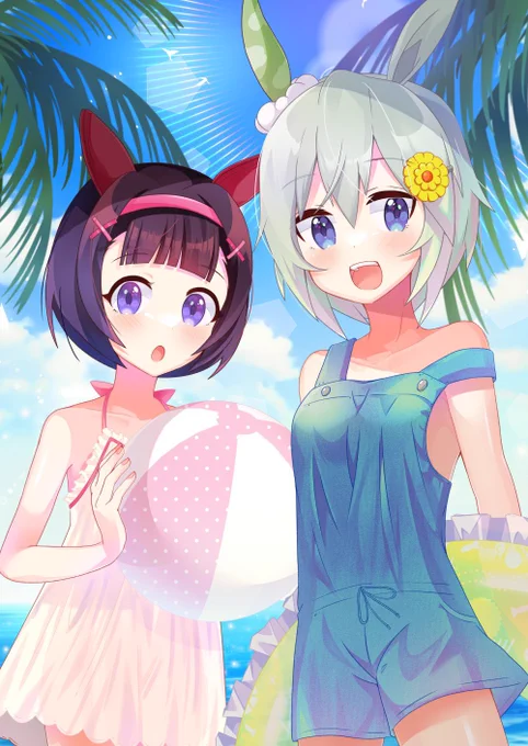 水着フラウンスとか地雷系とか#今月描いた絵を晒そう #ウマ娘 