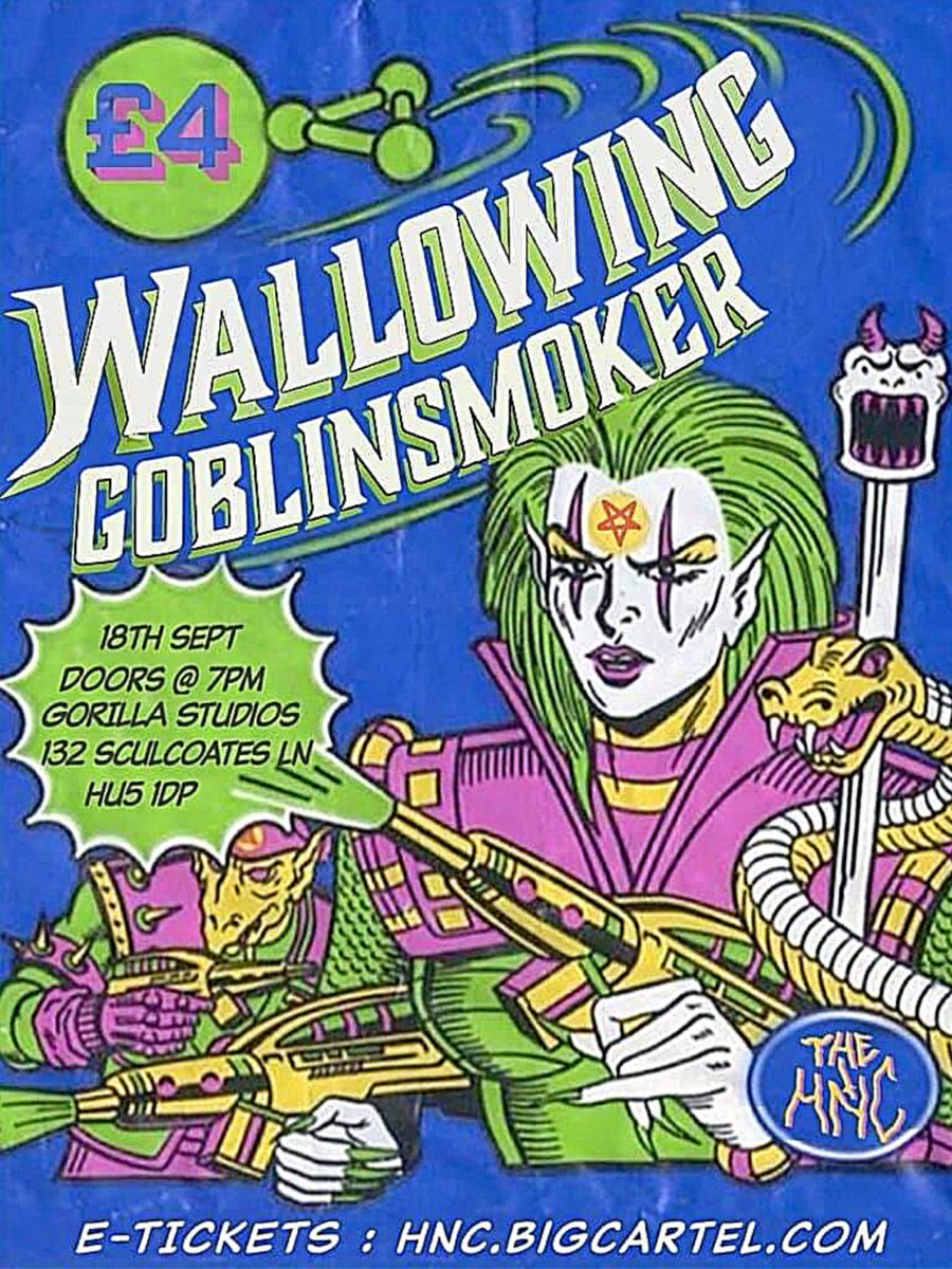 WALLOWING_NOISE's tweet photo. The second night of the #interdimensionalvisitations tour takes us and @goblinsmoker_ to one of the best DIY spaces in the UK - Gorilla Studios, Hull.
Tix Β£4, limited to 50 via:
https://t.co/gTIvkJvel6
#wallowing #scifiordie #earthreaper #planetloss #goblinsmoker #hnc https://t.co/JwGSO9Gkj7