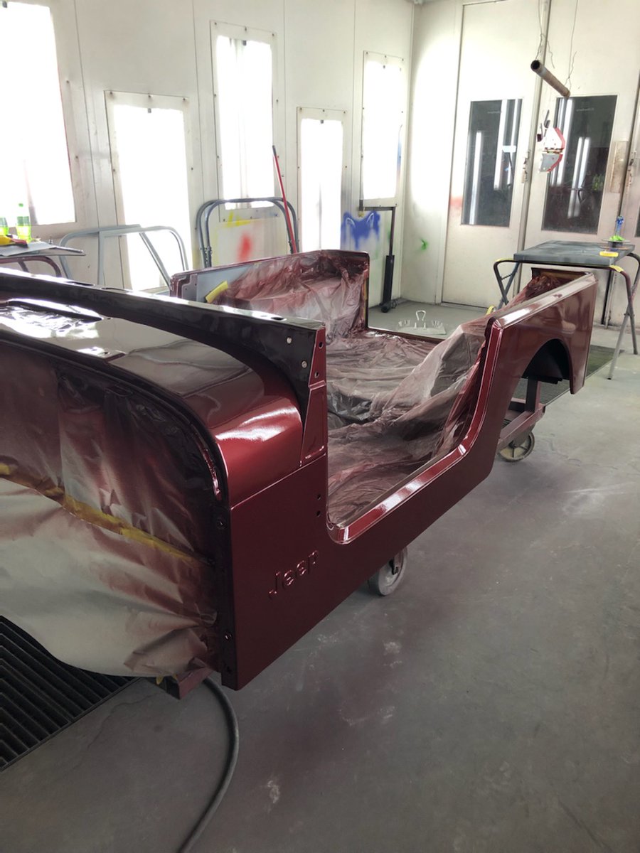 Auto Body II students painting a C7 Jeep! #cte #bteccte #handsonlearning #autobodypaint