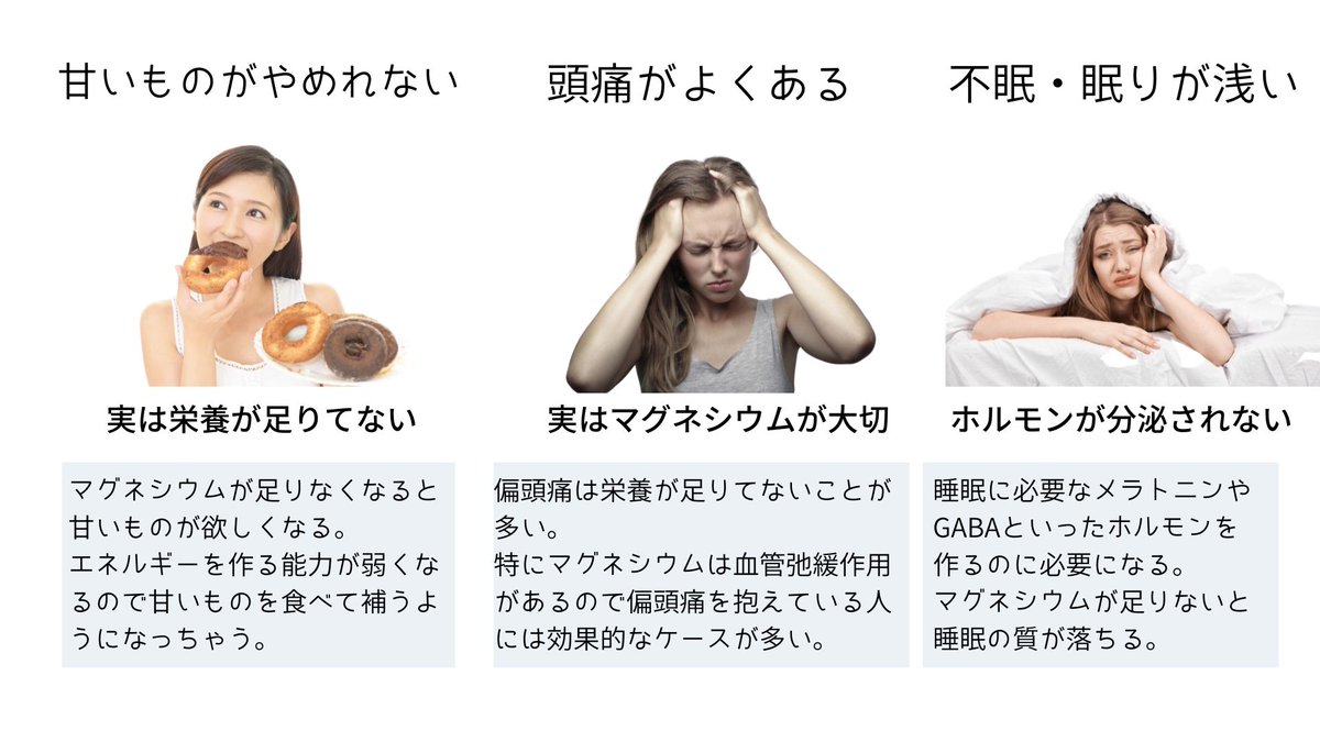 taku_gdbody's tweet photo. マグネシウムが足りなくなる12個のチェック項目です。当てはまる人はマグネシウムを補ってくださいね。 https://t.co/wdYDDDgHtJ