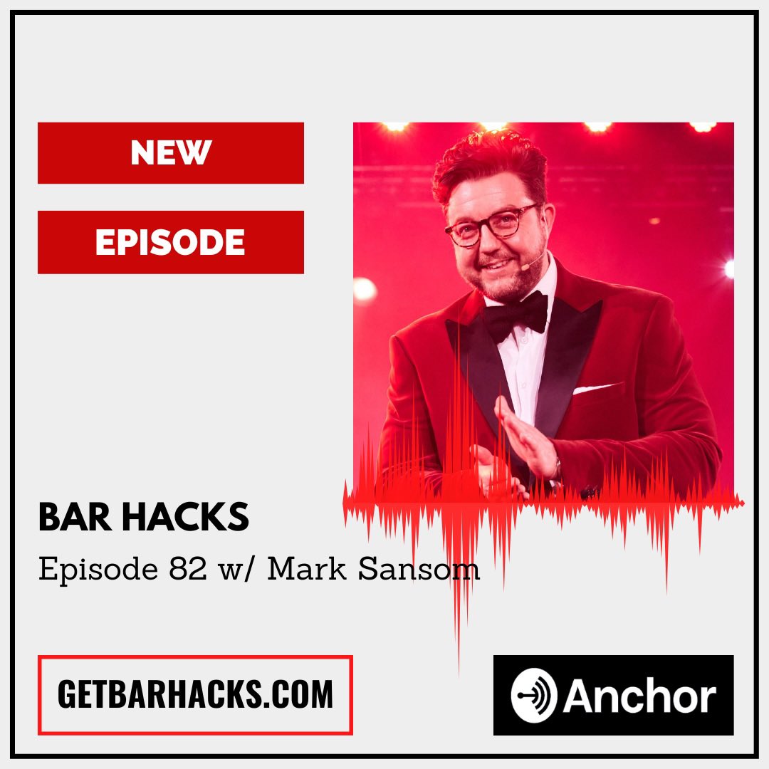 8️⃣2️⃣ New ep. is up! We speak w/ <a href="/Mark_Sansom1/">Mark Sansom</a> of <a href="/50BestBars/">50BestBars</a> about the Oct. 4 ceremony &amp; much, much more! bit.ly/3AvZ4uI #BarHacks #podcast #bar #restaurant #hotel #hospitality