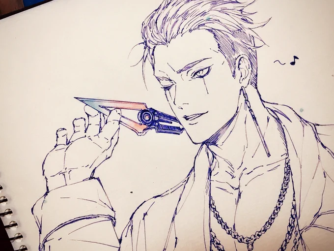 雑落書きですがdbdのジウン君描いてみました〜難しいけど楽しい… 