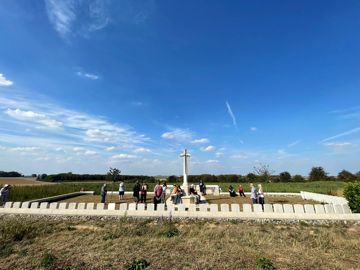 MaxDutton2's tweet photo. Fantastic to welcome @LegerBattleTour to the @CWGC Experiance this morning and to join @sommecourt &amp; @Allen1Mark for the next few days on their special Silent Cities tour that explores the story of the War Graves Commission. Arras today, tomorrow the Somme. https://t.co/tEEVrS9A3w