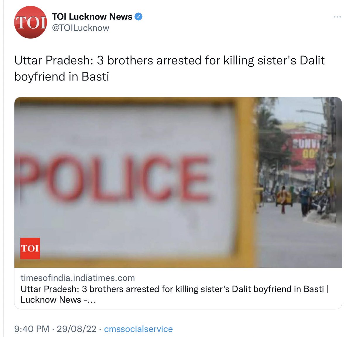 Irshad and Irfan killed Ankit Gautam for having an affair with their sister Amina

Now see <a href="/TOILucknow/">TOI Lucknow</a> headline