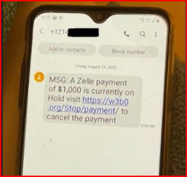 NationalBunco's tweet photo. As payment apps become more popular, scammers are using them to con victims. An example of a text message scam using the Zelle name claims a payment of $1,000 is on hold. Don’t click the link.  For more information go here. https://t.co/5ogbTGrBJU
#scam #zellescam #paymentscams https://t.co/ljqWrfw5yS