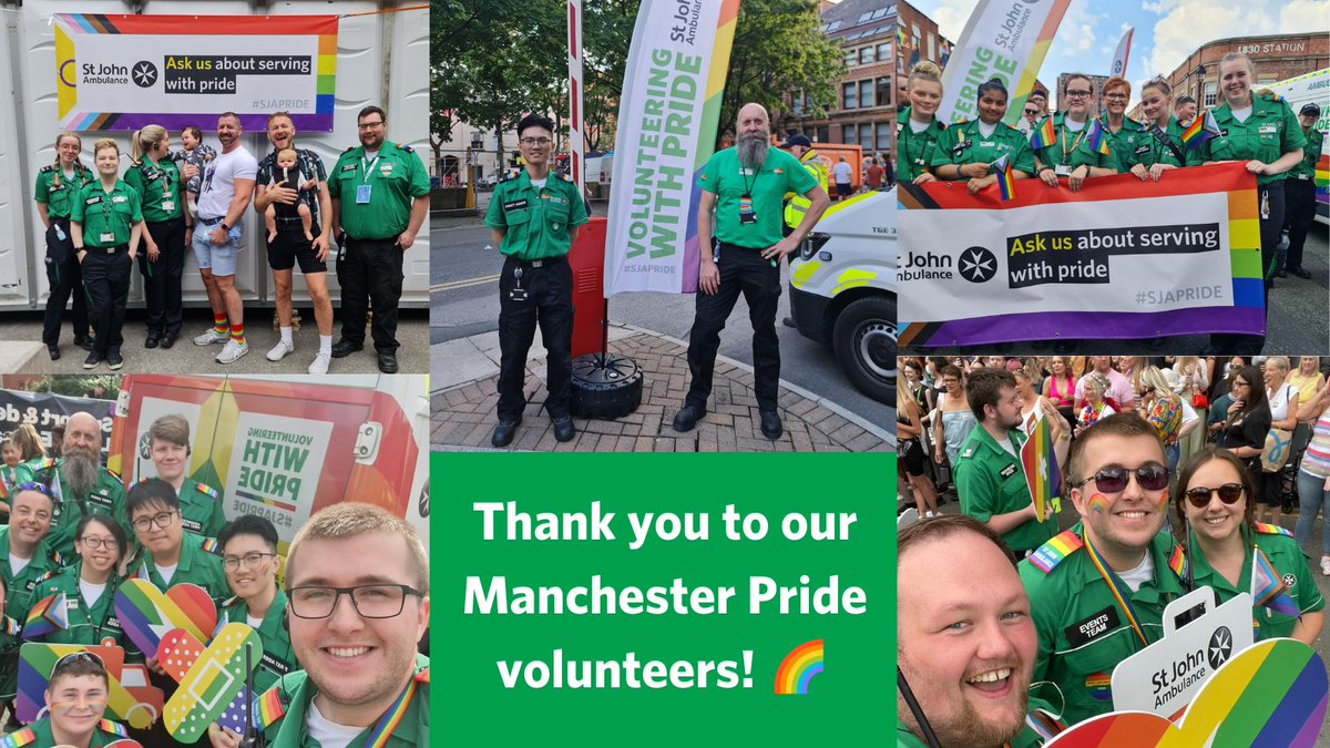Ask us about volunteering with pride 🌈

We’re so proud of all our wonderful volunteers taking part in the parade and keeping people safe at #ManchesterPride over the weekend. Thank you so much for everything!

Find out more about volunteering with us: bit.ly/3LvOoQE
