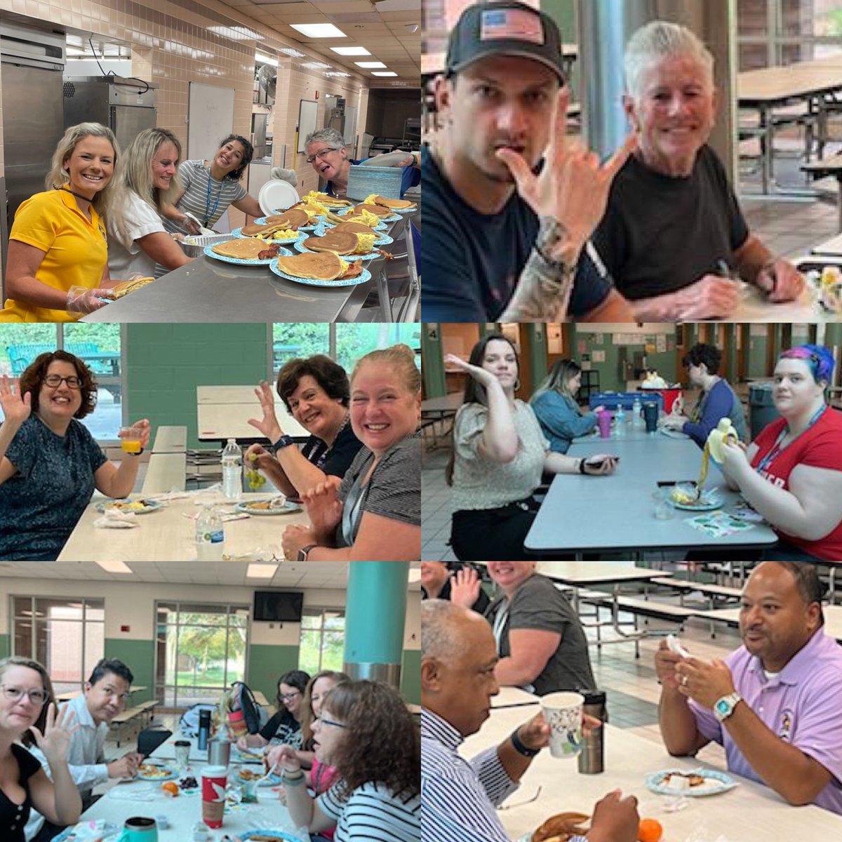 TheLarkspurMS's tweet photo. We were @IHOP ‘in yesterday @LarkspurMSPride staff breakfast! 🥞 🥓 🍳 🍎 🍌 Nice way to jumpstart our week back at the 🦁’s Den with the BEST teachers at the Beach!! 💜#OneFamilyOnePride 💛 @vbschools @LeadVBCPS https://t.co/NrF0dcOvYT