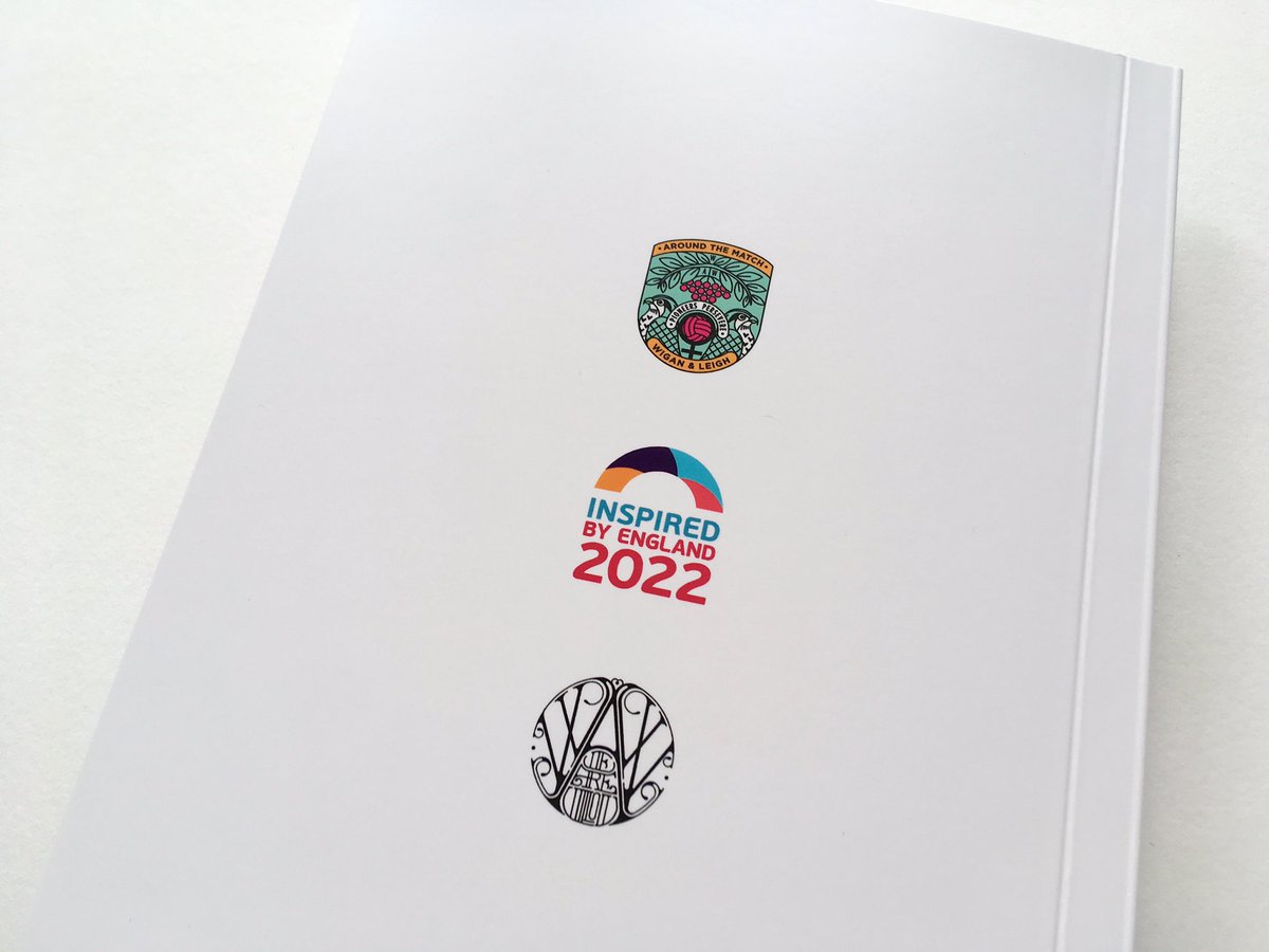 44-page perfect bound match program featuring foreword essay, poem, players’ portraits and biographies we designed for @WEURO2022 @greatermcr @WiganCouncil aroundthematch.com