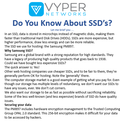 Do you know about SSD's? #vypernetworks #itsupportlife #itsupportservices #itsupport #itsupportspecialist #cloudmigration #datarecovery #ransomware #webhosting #emailhostingservices #microsoft365 #computersetup #computerissues #sharesync #datasecurityconsulting