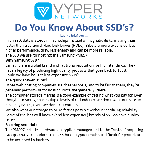 NetworksVyper's tweet photo. Do you know about SSD's? #vypernetworks #itsupportlife #itsupportservices #itsupport #itsupportspecialist #cloudmigration #datarecovery #ransomware #webhosting #emailhostingservices #microsoft365 #computersetup #computerissues #sharesync #datasecurityconsulting https://t.co/NGpFx85LDe