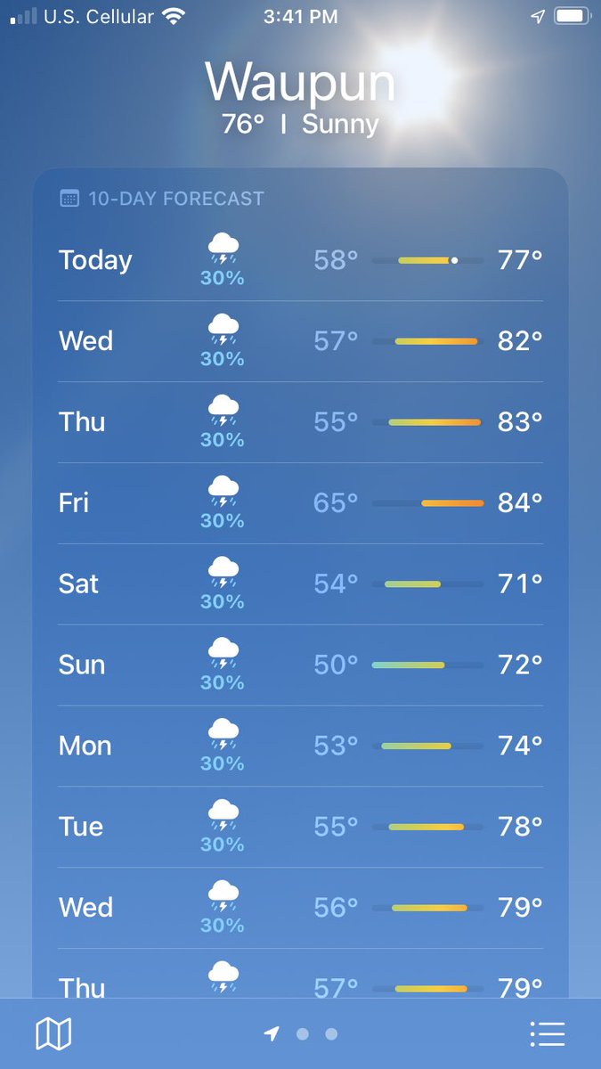 ghlemmenes's tweet photo. Did Apple weather just give up on trying to predict the weather? https://t.co/PBWmYhfSje
