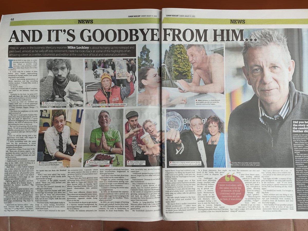 graeme_brown's tweet photo. Tomorrow we say goodbye to one of my favourite journalists of all time. I’m thrilled I got to work alongside Mike Lockley - but gutted it’s coming to an end. https://t.co/oFXveY8dtC