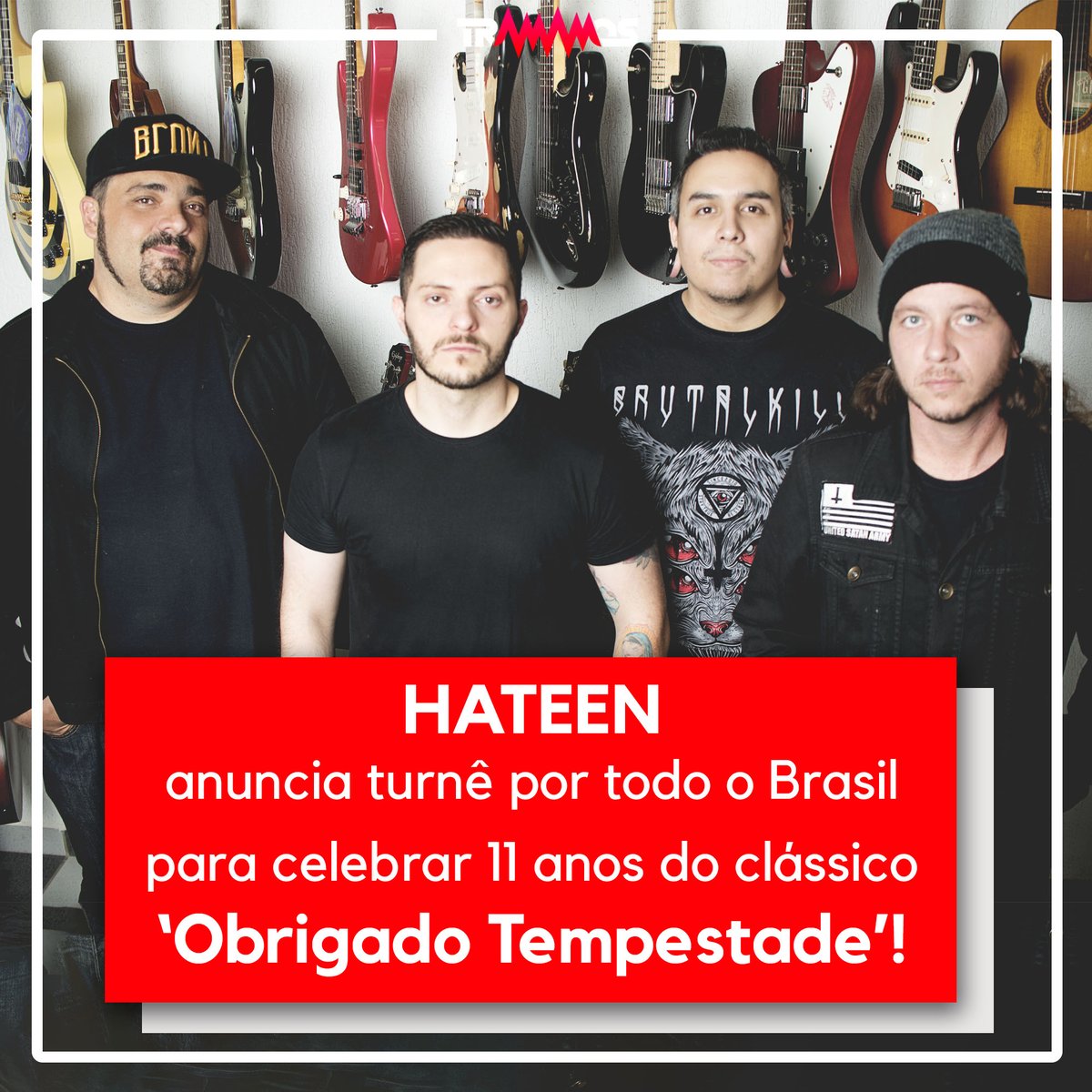 Tramamos's tweet photo. O #Hateen embarca uma #turnê de 19 datas pelo Brasil afora! ⚡️
Saiba mais: https://t.co/D4xA8LasJM https://t.co/jv7BzY6tZr