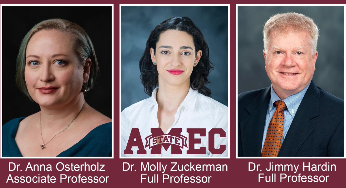 A huge congratulations to three of AMEC’s faculty, Dr. Anna Osterholtz for being promoted to Associate Professor, Dr. Molly Zuckerman for being promoted to Full Professor, and Dr. Jimmy Hardin for being promoted to full professor! Thank you for all of your hard work. #godawgs