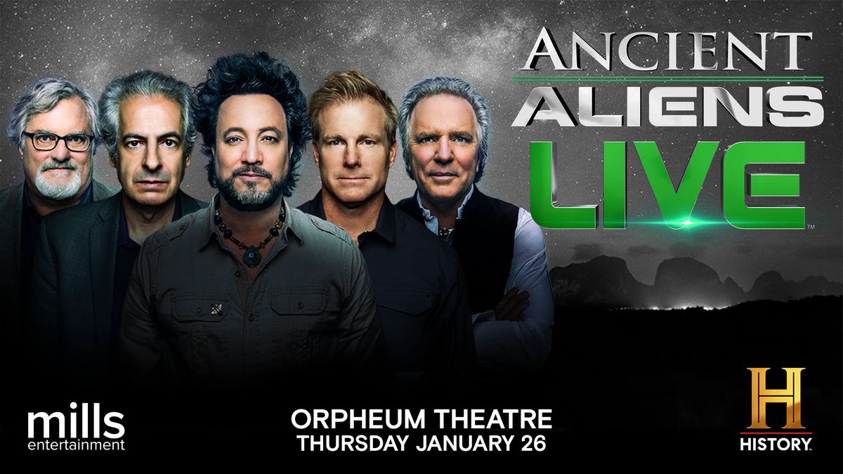 Join Ancient Aliens Live for an intergalactic evening at the Orpheum Theatre - Phoenix on 1/26 as they explore the secrets of the universe—and beyond.   Tickets are on sale now! bit.ly/3ASwJjr