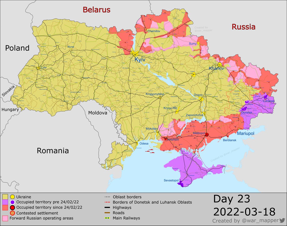 …that won’t always be the case. As recently as March, there was no true front in northern Ukraine. I...