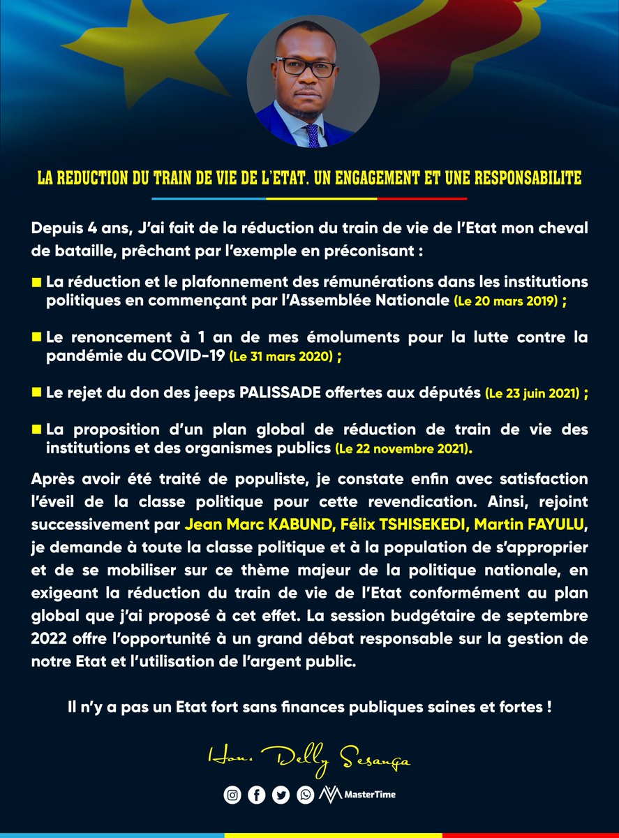 StanysBujakera's tweet photo. #RDC: La position du député @DSESANGA au sujet du débat sur la réduction du train de vie des institutions https://t.co/nTOeKBzZy4