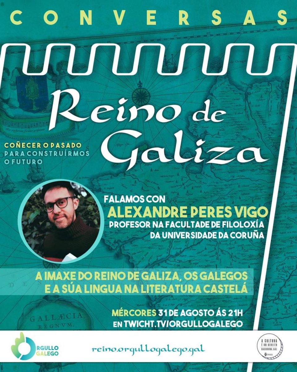 OrgulloGalegoGz's tweet photo. 👉Chega a 2ª conversa da campaña do Reino de Galiza que organizamos xunto a Cultura da Deputación da Coruña . Desta volta conversaremos con Alexandre Peres Vigo. 

¡Oh montañas de Galicia, / cuya (por decir verdad) / espesura es suciedad, / cuya maleza es malicia!
Luis de 👇 https://t.co/nEx3QA5cP8