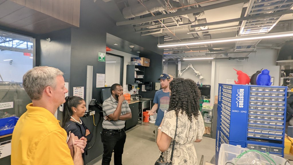 asjariwala's tweet photo. Kudos to Georgia congressional staffers for taking the time to visit @GTInvention! #makerspaces play a very important role in #workforce development. Engineers need policy makers on their side to truly change the world! 🙏🌏 @gatechengineers
@DeveshRanjanGT @CabreraAngel @GTinDC https://t.co/UyIYkJVp8J