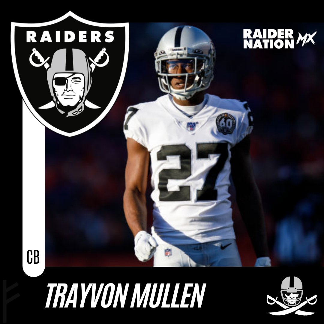 RaiderNationMX's tweet photo. .
#RaiderNationMX 🏴‍☠️🏴‍☠️🏴‍☠️
Los cardenales adquirieron CB Trayvon Mullen de los Raiders. 

#nfl #nflmx #lasvegasraiders
#commitmenttoexcellence
#raiders #raidernation
#silverandblack
#prideandpoise
#justwinbaby
#trayvonmullen https://t.co/zjj7kk6G7Q