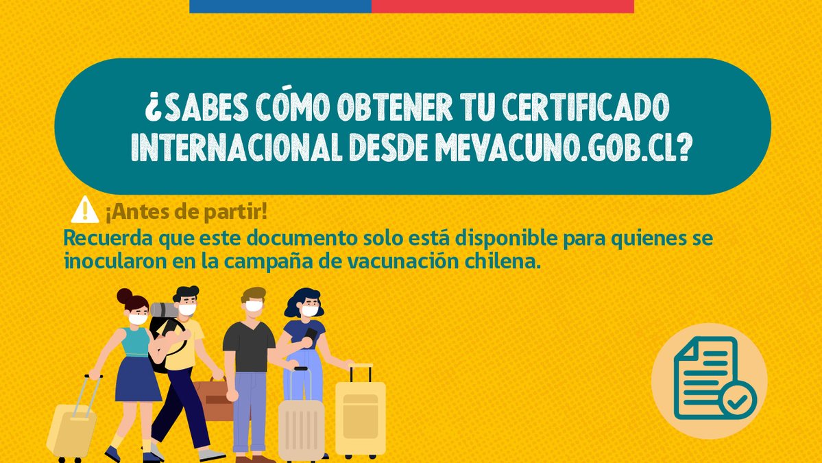 Yo Me Vacuno MinisterioSalud on Twitter "🔴 ¿Viajarás fuera de Chile y