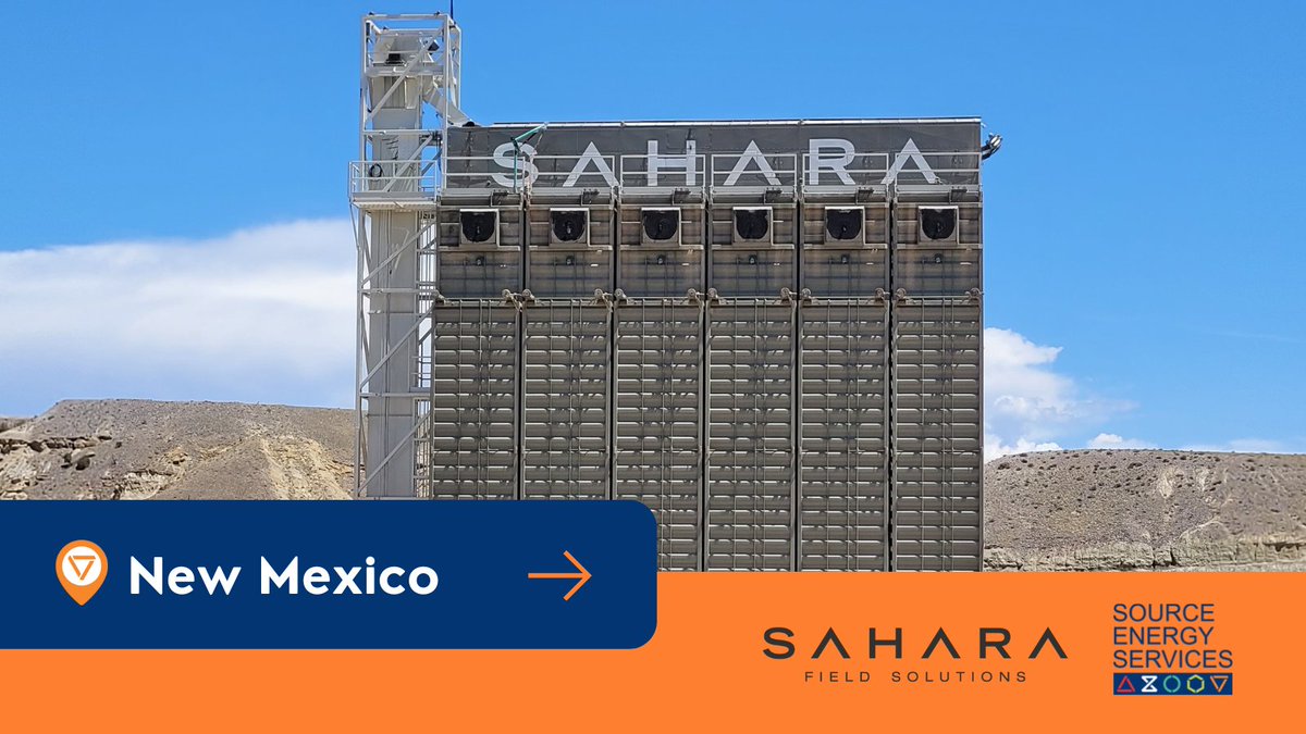 SESLogistics's tweet photo. We are thrilled to announce that the Sahara, our best-in-class #proppant storage unit, is now operating on a LOGOS Resources site in #NewMexico! If you would like to find out if the Sahara could be a good fit for your #wellsite, email us at saharasales@sourceenergyservices.com. https://t.co/H5WXiQBide