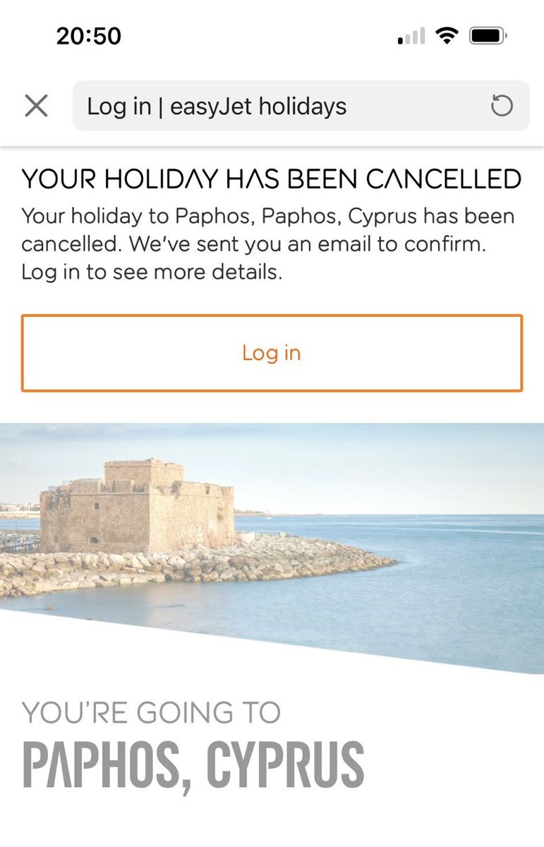 KHubbard10's tweet photo. @easyJet logged in to check our holiday &amp; it’s been cancelled what a joke not even an email or nothing our holiday to Cyprus is cancelled was meant to be going to a wedding yet easyJet can’t even give us a transfer flight https://t.co/klZ0tUYL1w