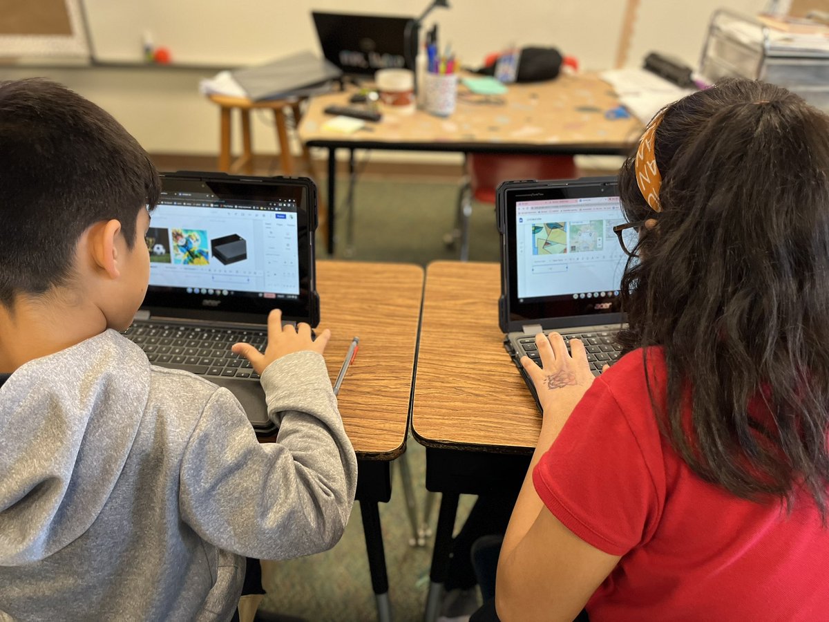 MrsHuber_DLC's tweet photo. Such a GREAT time @KeyesTigerCubs with 5th gr. @MsVazquezz as we practiced different ways to show our @GiftedAAIrving Genius Hr! Tried @AdobeExpress and @GoogleForEdu Sites today! Even did a quick lesson on Creative Commons! @IISD_iLearn @JohnRGood check it out! #totalengagement https://t.co/E3G6O50lB6