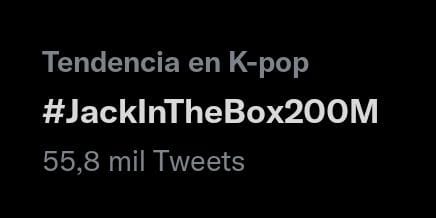 JhopeArg_'s tweet photo. 📰》30.08.22
'CONGRATULATIONS J-HOPE', '#JackInTheBox200M', 'hoseok' y '#JackInTheBox' fueron tendencia en Twitter.
#jhope #제이홉 #방탄소년단 #방탄소년단제이홉
#JhopeArgentina
- 🍀 https://t.co/SIAqyqzcuj