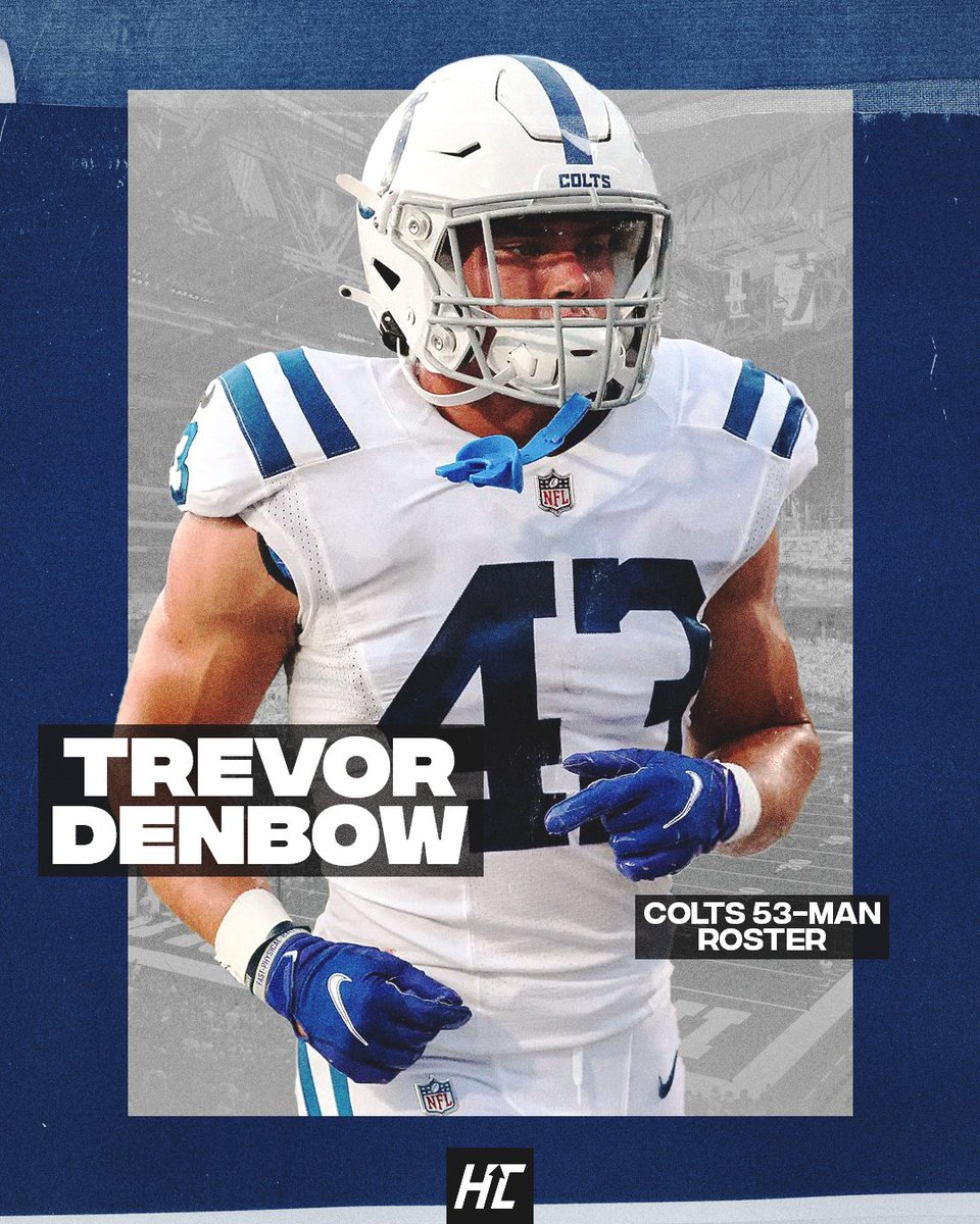 Congrats to special teams ace @trevor_denbow on officially making the @colts 53 man roster! Trevor led the NFL in special teams tackles in the preseason and is excited to make more plays this coming season! #HCfamily #ForTheShoe