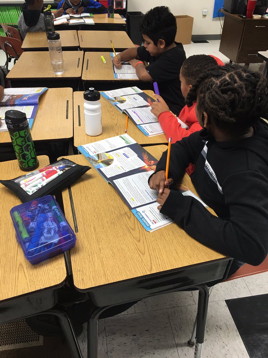 MrGrace_edu's tweet photo. Today was our first day using our new reading and writing companions from Wonders. Look at us engage and help each other through the expository text about natural disasters. @Dolphinville #WatchusTHRIVE https://t.co/i76yU4mEaR