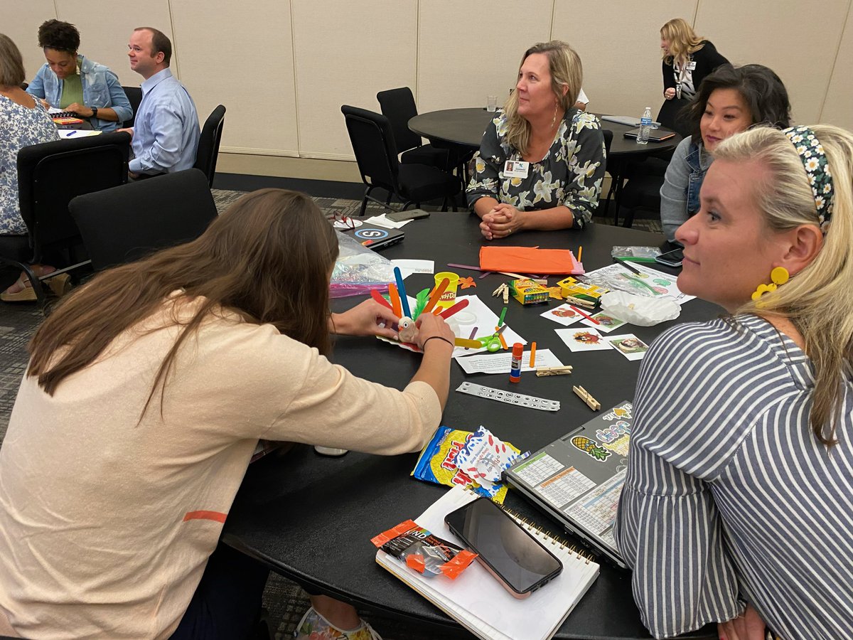 KMathoslah's tweet photo. Today I had the privilege to present at my first #PrincipalPLC @KleinISD. I am so thankful for these kind leaders that humored me and participated in a hands-on PD about #PurposefulPlay! @KleinISD_EC @epuenteKISD https://t.co/q4HUDgiPDY