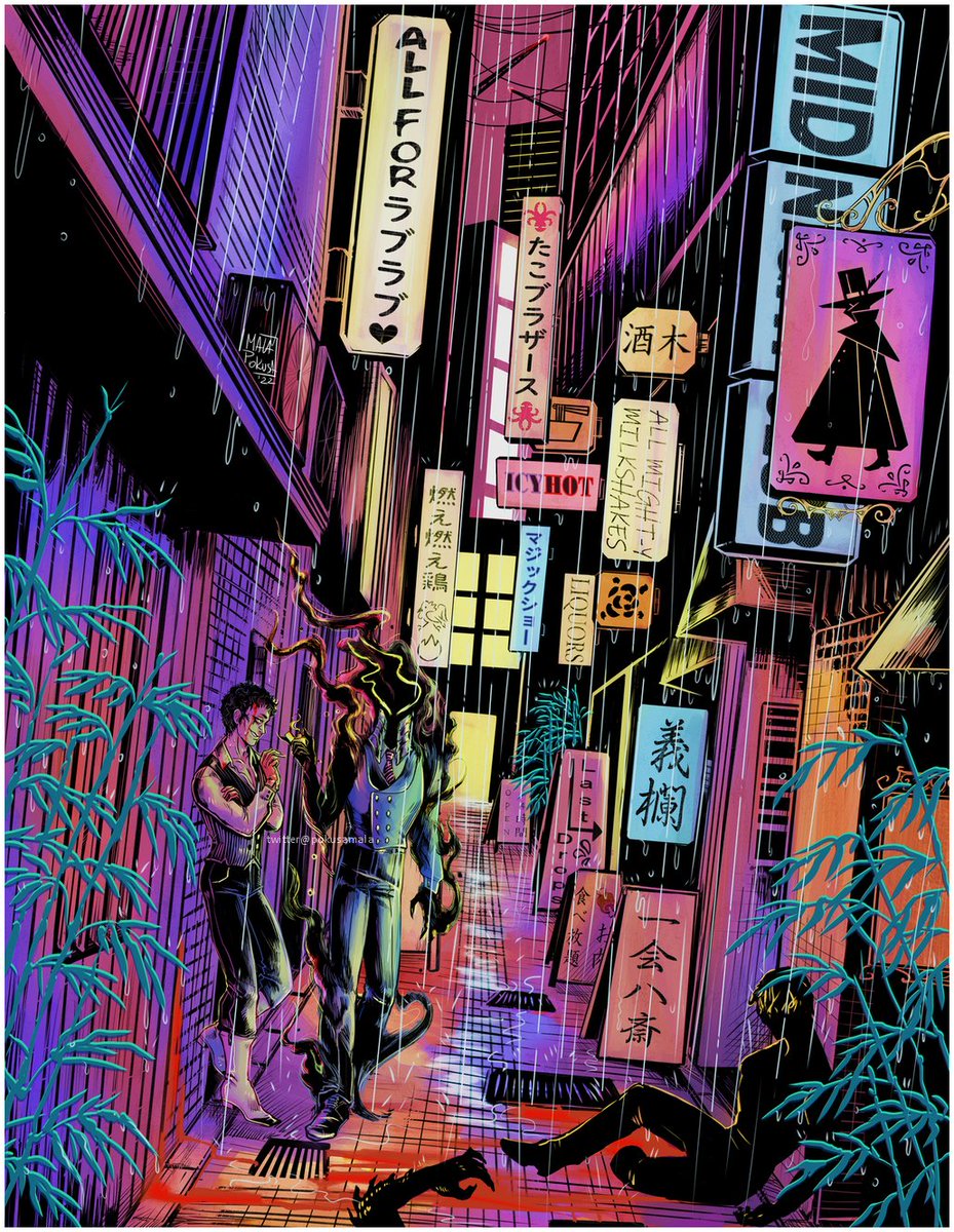 Lit The Fuse - a Mr Compress x Kurogiri collab with <a href="/darkmatinee/">Kii writes</a> for <a href="/VillainsRising/">Villains Rising: A MVA Zine - ARCHIVED</a> ! 
Nothing like meeting an intriguing stranger in a messy backalley... always a joy to do blackmagic with Kii. PLEASE read the fic part of this 👇There will also be a saucy follow up to this~