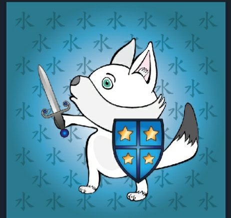 DavyMiike's tweet photo. @WolfDenLabs My favorite Wolf pup is:

Dark water, shappire sword and stars  shield 👌💧#ETH https://t.co/J66IWv8rcl