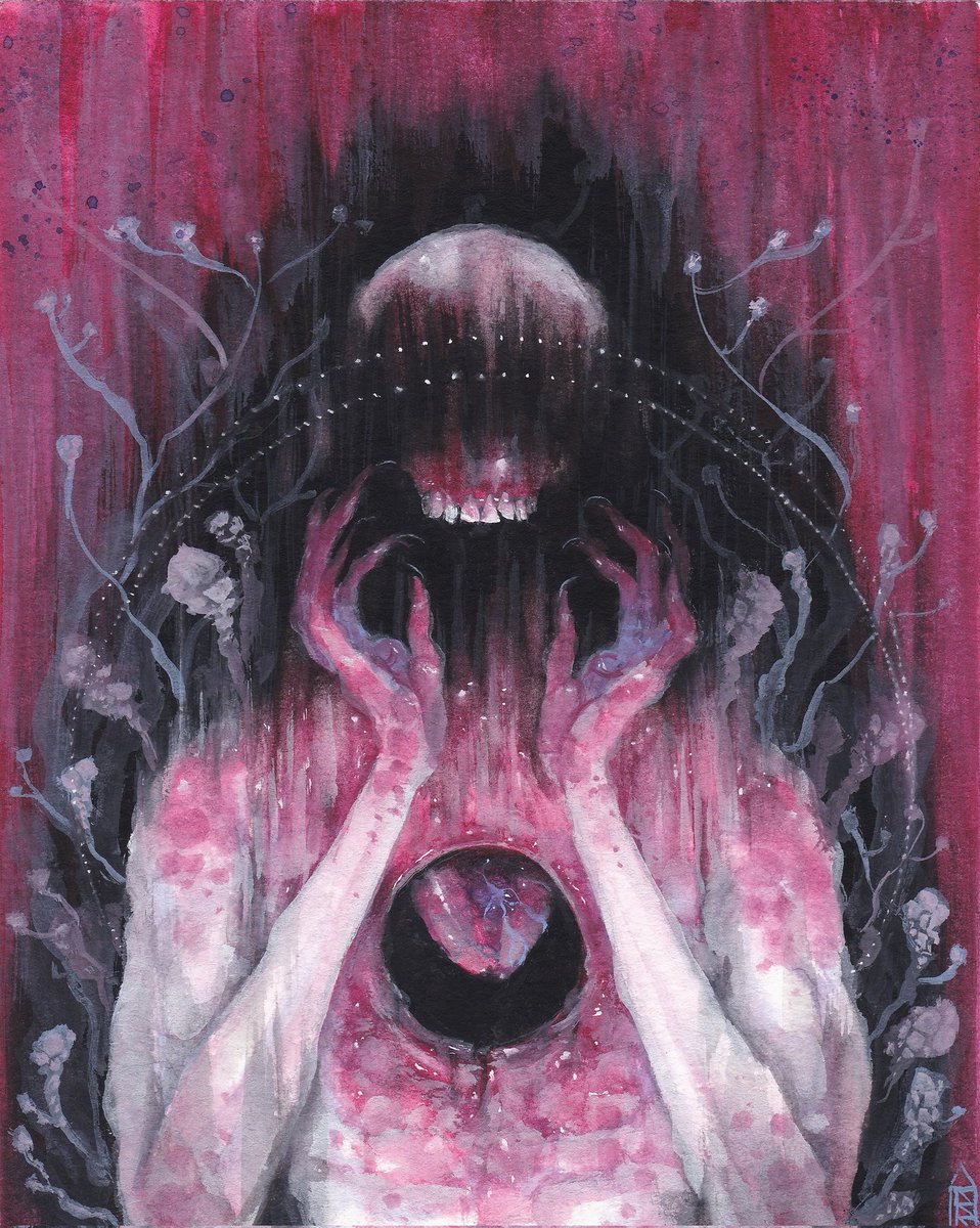 sloppjockey's tweet photo. beastheart / gouache 2017 https://t.co/Tb6EiX08T5