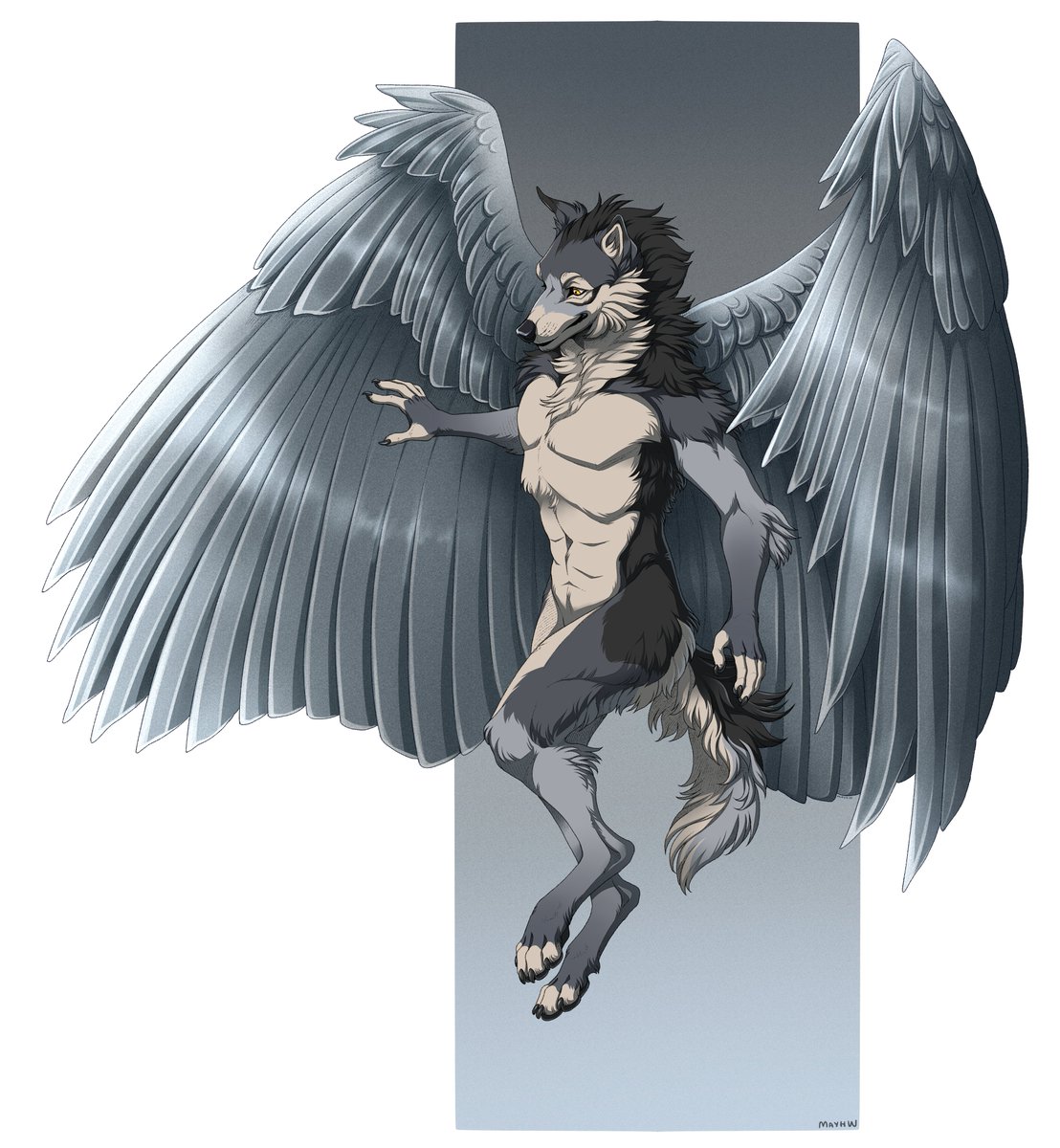 1boy wings male focus solo feathered wings furry male furry  illustration images