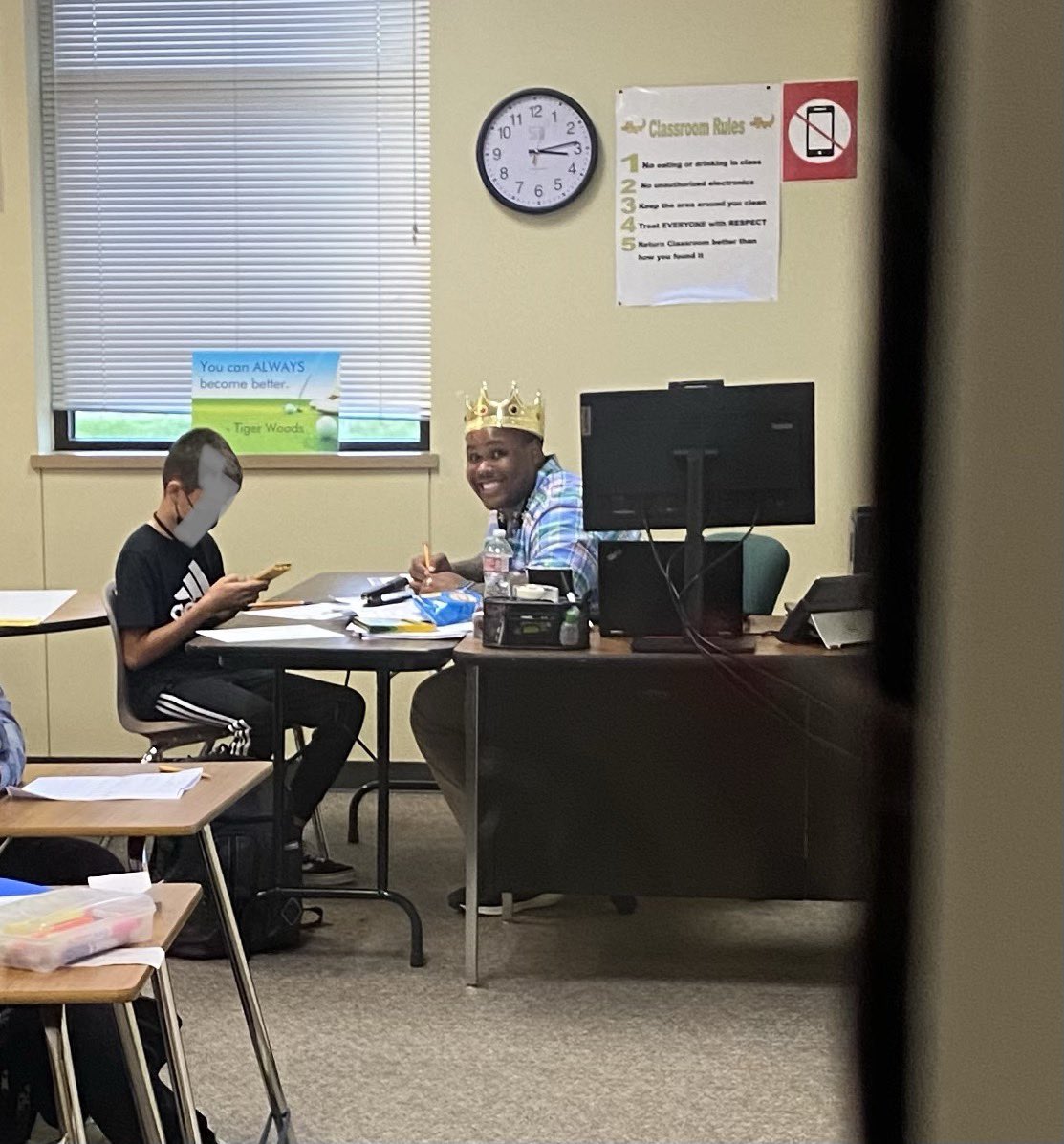 8th graders hard at work, learning from the king of math! <a href="/ClydePitre/">clyde pitre</a>