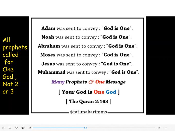 Johnhere10's tweet photo. #SouChe

God is One. Trinity is fake
All messengers share one message in "God is One" 
Moses “ God is one Lord”  
Jesus“ Our God is one Lord” 
Muhammad “God is One God ”
"God is One " not three or 1/2 God
Allah(God) is the #ONLY destination
Search turh in Islam https://t.co/MjjiVpGpSR