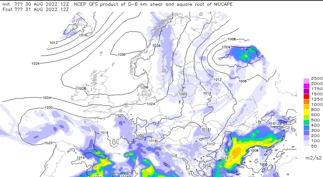 Nowcasting_Turk's tweet photo. 31 Ağustos Çarşamba günü Marmara ve Batı Karadenız'de çok sayıda süper hücre oluşumu icin atmosfer koşulları uygun. Kısa süreli şiddetli yağış, yer yer iri caplı dolu, yagıs anında kuvvetli ruzgar ve hortum riski de var. Dikkatli ve tedbirli olunmalı. https://t.co/AmvbjyeX1R