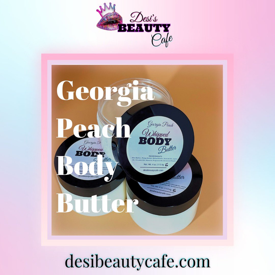 desibeautycafe's tweet photo. Everything's peachy with our Georgia Peach body butter!🍑 This is the perfect scent for those who can't get enough of that sweet fruit!😋

https://t.co/fNdGzgFxRI

#blackownedbusiness #womanownedbusiness #bodybutter #smallbusiness #georgiapeach #skin #bodycare #crueltyfree https://t.co/Msp6kjCS5k