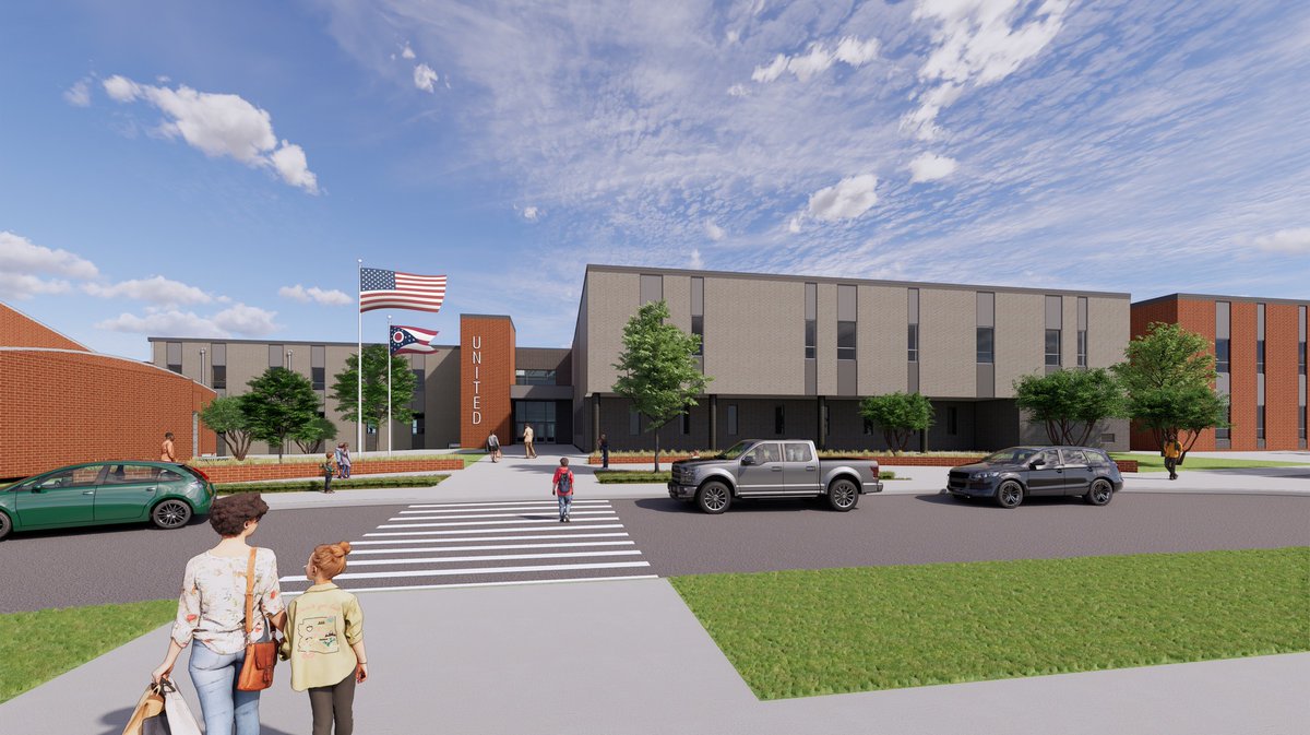 shp_design's tweet photo. Here is a #BehindTheScenes look at the design of @UnitedEagles1's new K-12 facility. Designed to create a cohesive campus, the new building will break ground Summer of 2023. Check out this interactive view of the student dining area (mobile recommended): https://t.co/PhEtCWant4 https://t.co/C01vjeX6Gb