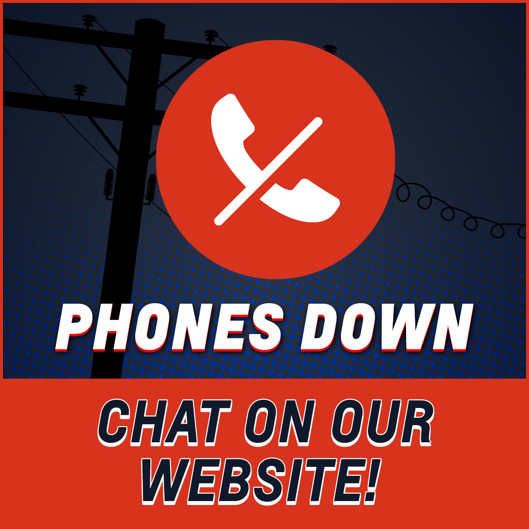Our phones are temporarily down. If you need to get in touch, please feel free to chat in on our website and we'll get back to you as soon as possible. We apologize for any inconvenience!