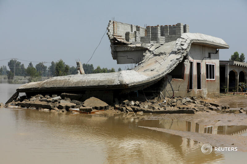 Torrential rains and flooding have submerged a third of Pakistan and killed more than 1,100 people, including 380 children as the United Nations appealed for aid for what it described as an 'unprecedented climate catastrophe' reut.rs/3RoaLdK