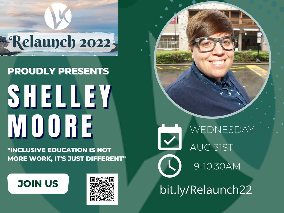 There's MOORE #Relaunch opportunities tomorrow. Join your <a href="/lkdsb/">Lambton Kent DSB</a> family in welcoming <a href="/tweetsomemoore/">Dr. Shelley Moore, PhD</a> to #Relaunch22. An inclusive education advocate and an engaging storyteller you won't want to miss! bit.ly/Relaunch22