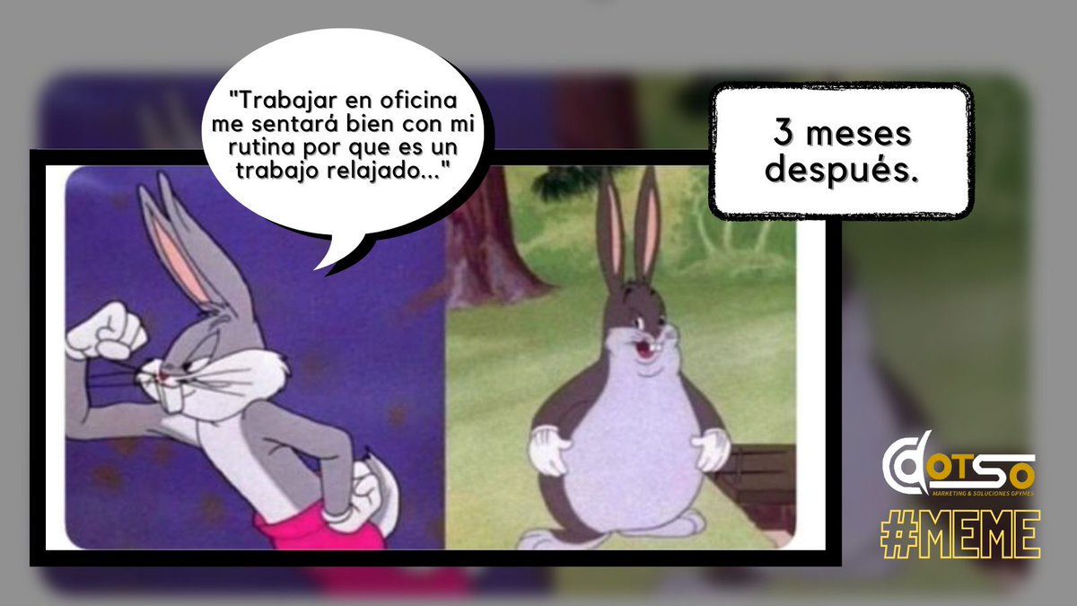 DotsoEc's tweet photo. 3 DORITOS DESPUÉS... #Humor #Oficina #CM #CreadorDeContenido #MEMES #Dotso #BucksBunny https://t.co/AwjrXb20jQ