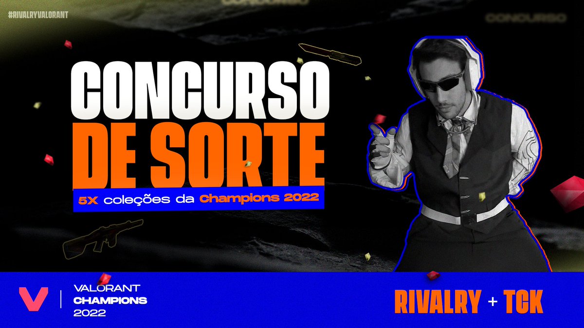 tck10_'s tweet photo. O Champions começa amanhã e é lógico que não ia deixar vocês sem o pacote de skins. Por isso, em parceria com a Rivalry vamos fazer um sorteio de 5 Champions Collection 
Para Participar:
✅ Like e RT nesse Tweet
✅ Marque dois Amigos
✅ Siga @RivalryValBR
✅ Siga @TcK10_ https://t.co/MqOPLJyL9r