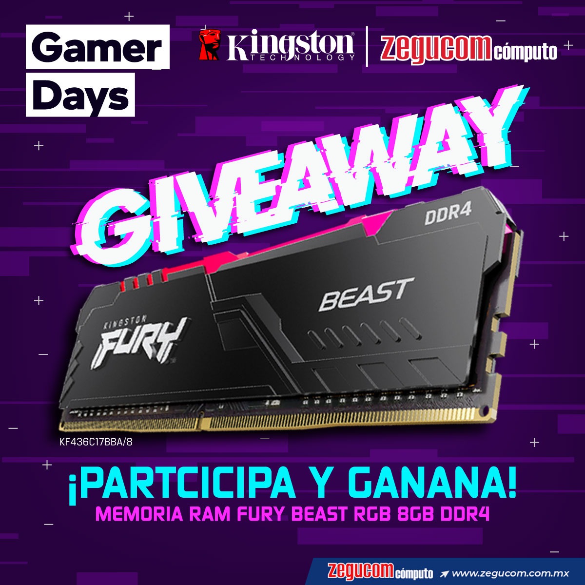 ZegucomComputo's tweet photo. 🔥Hora de aumentar tu RAM con Kingston LATAM 🔥
✨🤩Solo haz Retweet🤩✨
🔥😎Síguenos en todas nuestras redes sociales y nuestros amigos: @KingstonLatam .😎🔥
✨Tendremos 3 finalistas al azar de cada una de nuestras redes sociales: Facebook, Instagram y Twitter. ✨ https://t.co/YVmbhnSTq6